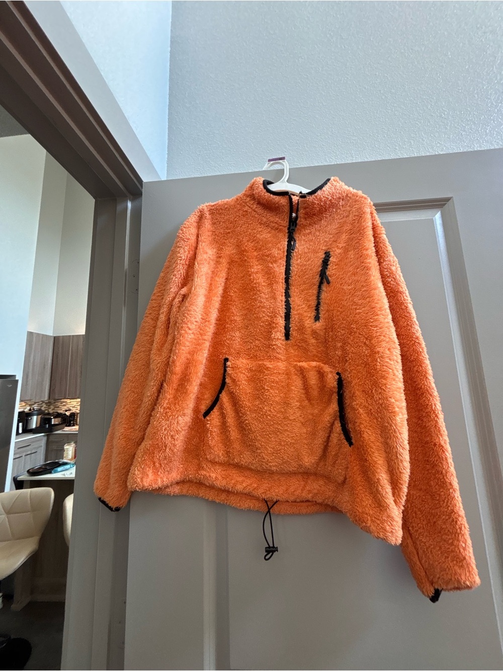 Cozy Orange Sherpa Pullover Sweater